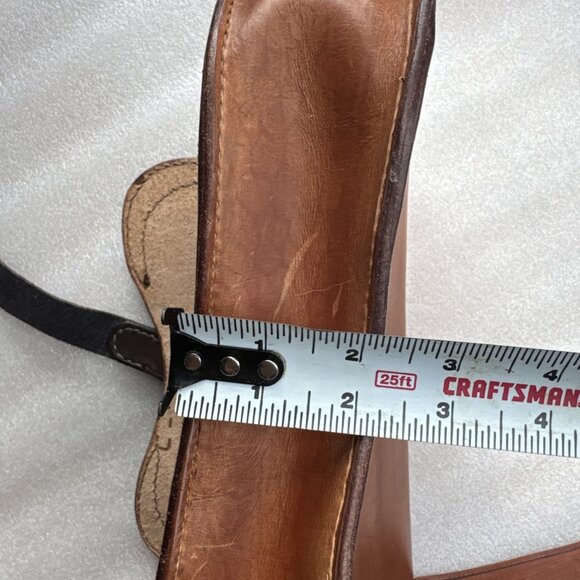 Jagger Vintage Brown Leather Saddlebag Purse With Adjustable Strap & Unique - Picture 9 of 10